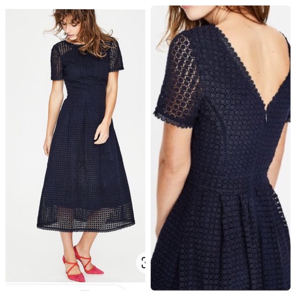 Boden Dresses & Skirts - Boden Julieta Navy Lace Dress Sz 8